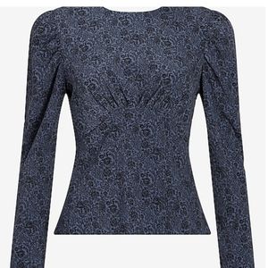 NWT Express Women's Floral Cinched Front Top